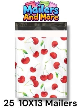 25 10X13 Poly Mailers, Cherry Shipping Envelopes PRICE IS FIRM